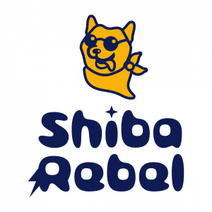 Logodesign für ein Unternehmen welches Hundehalstücher anbietet: Oben in gelb mit dunkelblauer Kontur ein Shibakopf der eine Sonnenbrille und Halstuch trägt. Dabei streckt er seine Zunge aus. Unten steht in dunkelblau "Shiba Rebel" in einer sehr prägnanten und dicken Schrift. Das "I" bei Shiba hat statt des Punktes ein Stern und das "R" in Rebel einen Blitz. Insgesamt ein sehr moderner und jugendlicher Look. | Kremer Signature Design