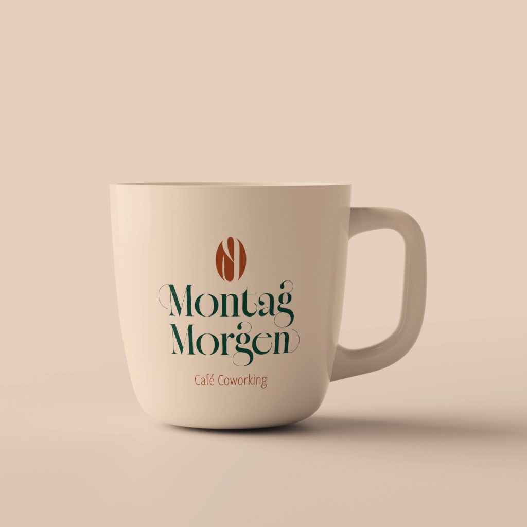 Tassen Mockup für eine Logodarstellung für Montagmorgen Café Coworking | Kremer Signature Design